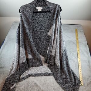 Vince‎ Camuto Knit Cardigan Womens Medium Black Open Front Longline Classicore